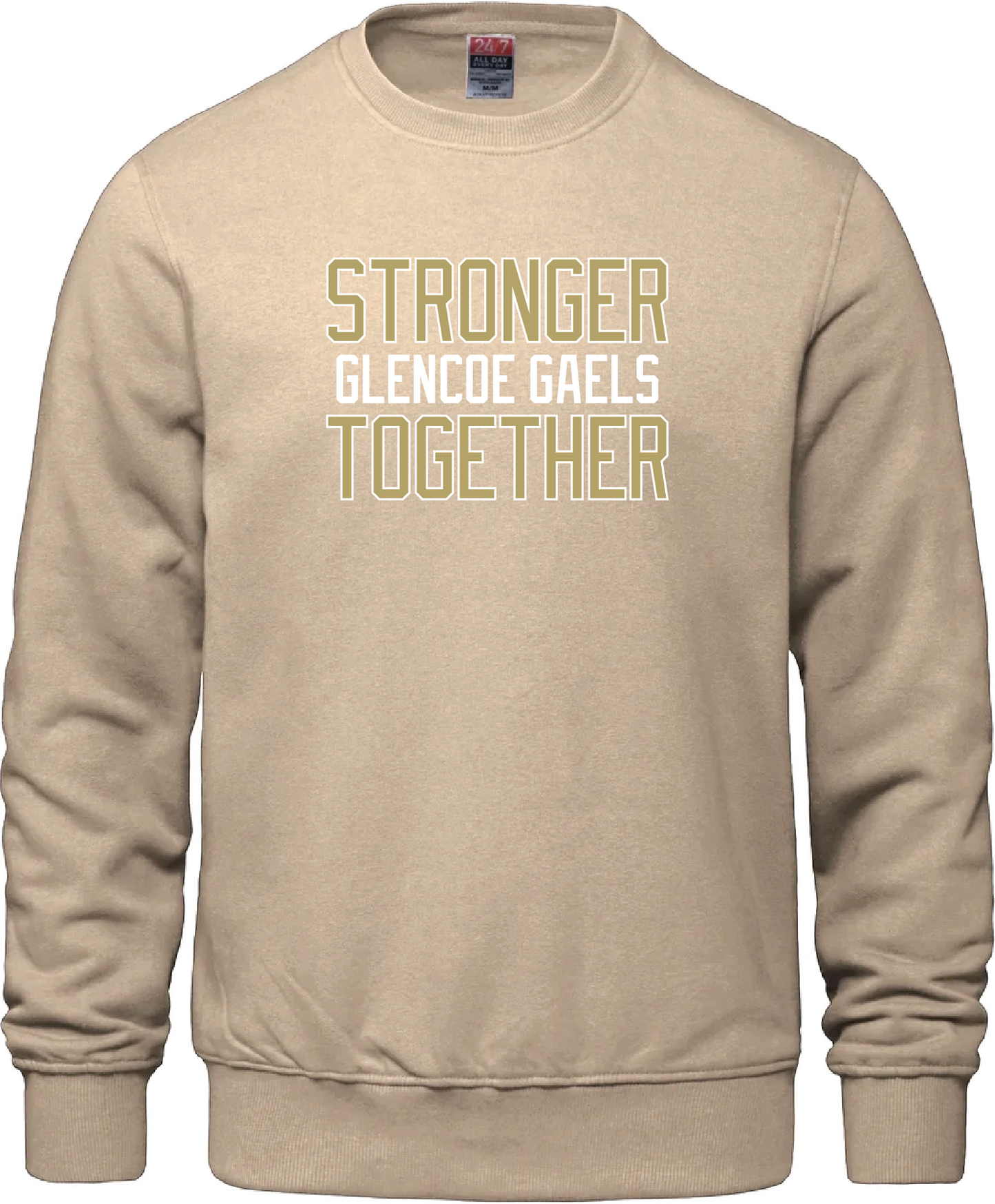 Glencoe Gaels Stronger Together Embroidered Twill Crewneck