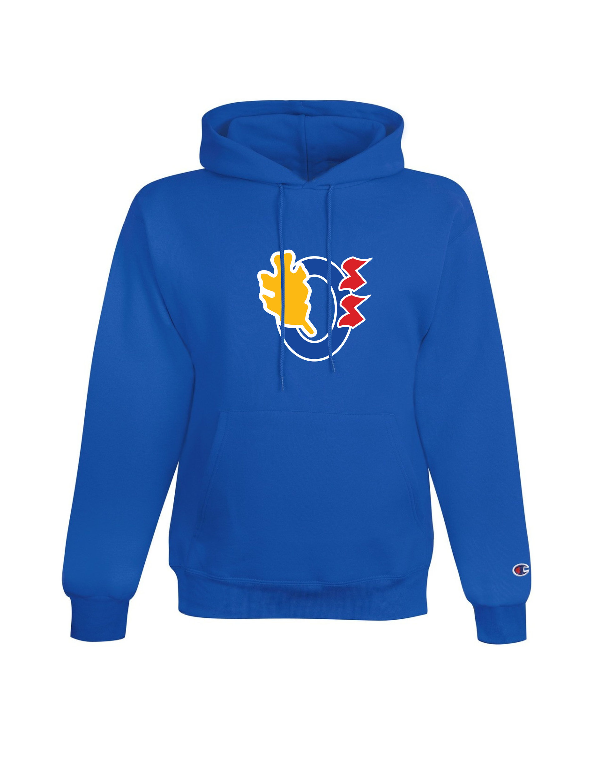 Blue yellow champion hoodie hot sale